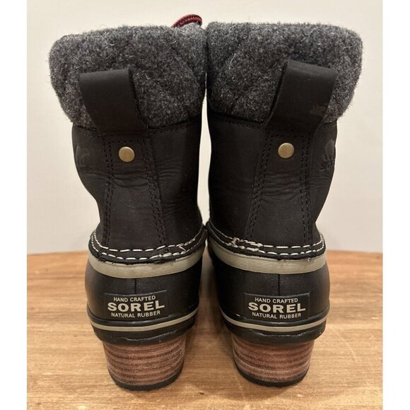 SOREL Womens Slimpack Lace II Boot Size 6 Black NL2348-010 Snow Winter Duck Boot - Picture 4 of 5